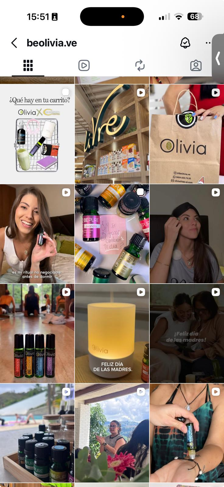 Perfil Instagram Olivia Essential Oil